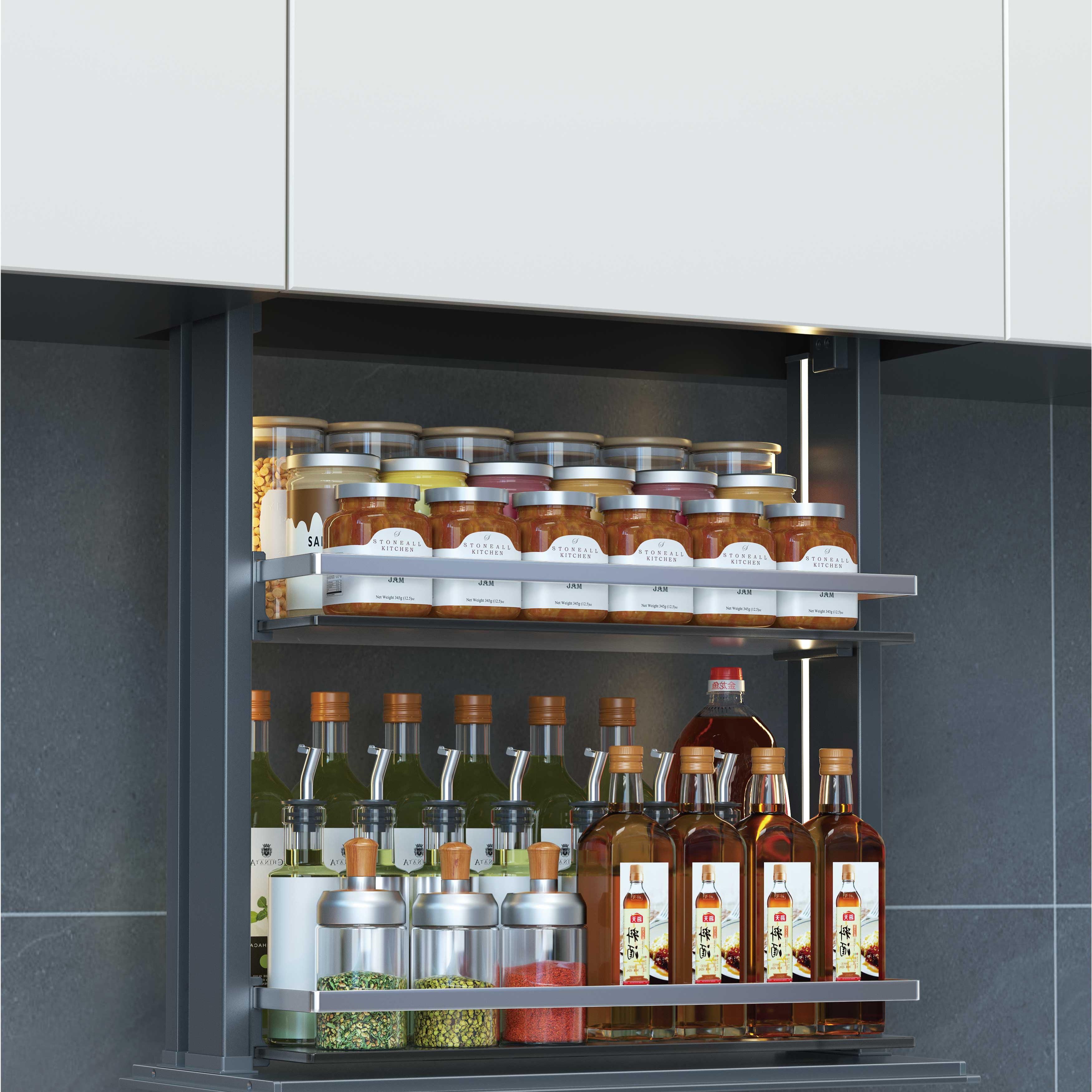 Smart Accessories - Smart Motorized Condiment Kitchen Accessories Cabinet