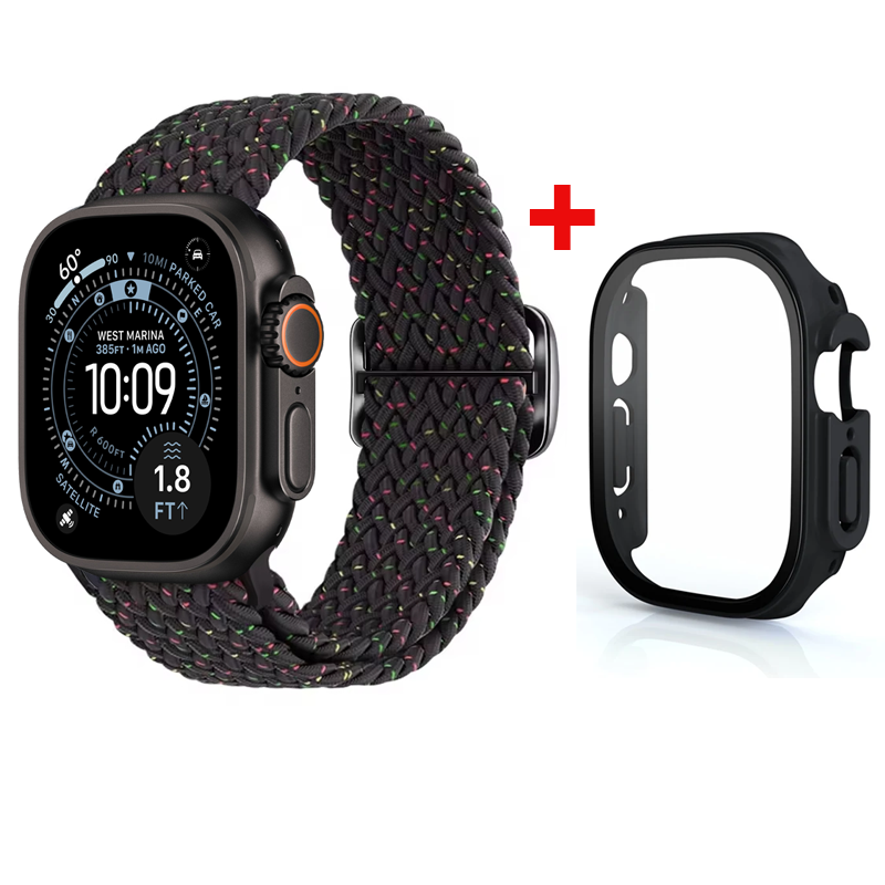 Glass+Case+Strap For Apple Wat - đánh giá và giá Solo Loop Strap