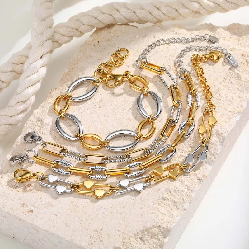 Two Tone Chain Bracelet for Wo - đánh giá và giá Ceramic Link Bracelet