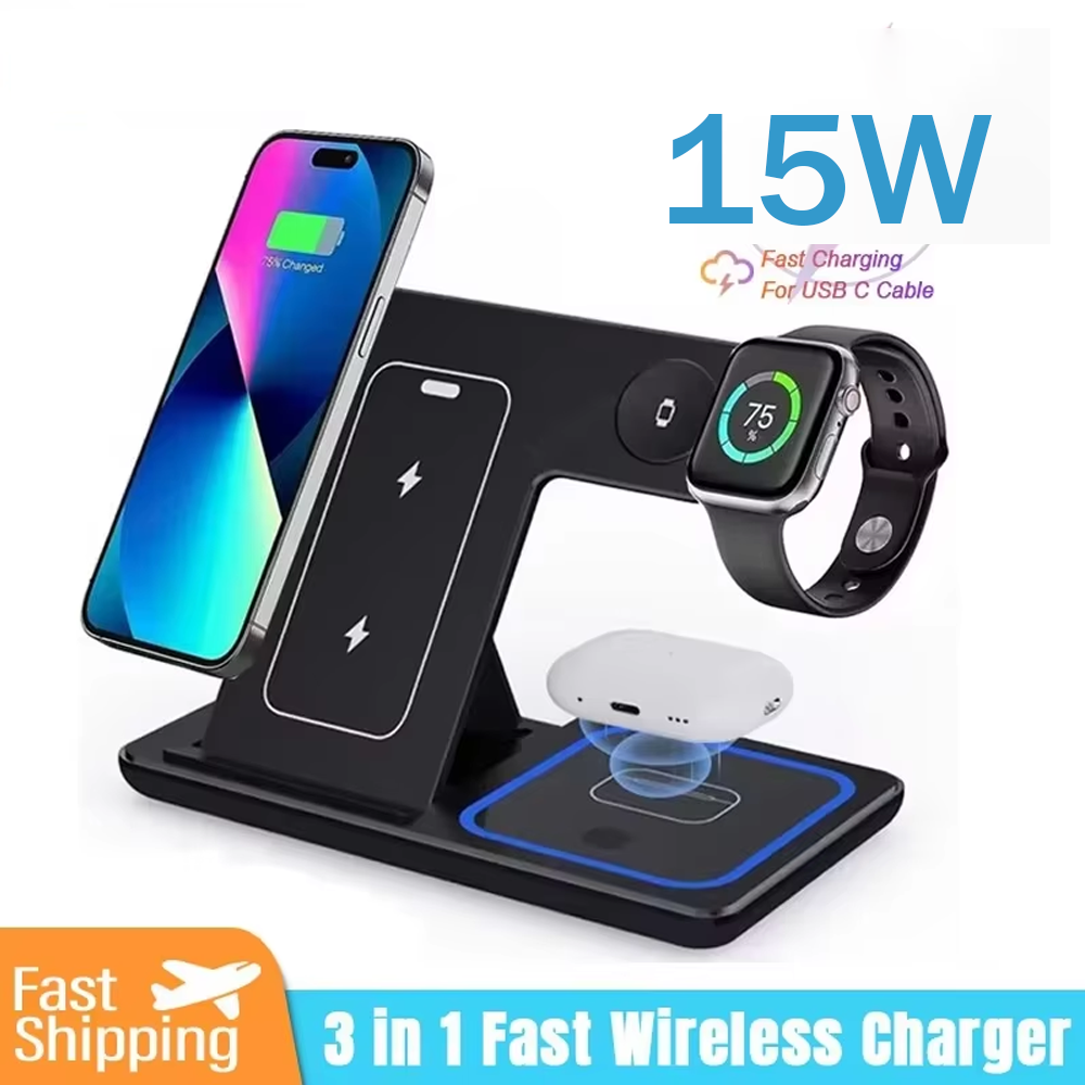 15W 3 in 1 Wireless Charger St - đánh giá và giá Watch Charger Cable