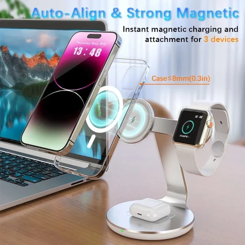3 in 1 Wireless Charger Stand  - đánh giá và giá Watch Charger Cable