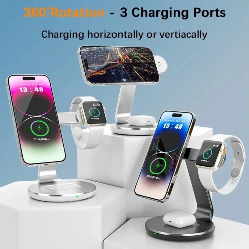 3 in 1 Wireless Charger Stand  - đánh giá và giá Watch Charger Cable
