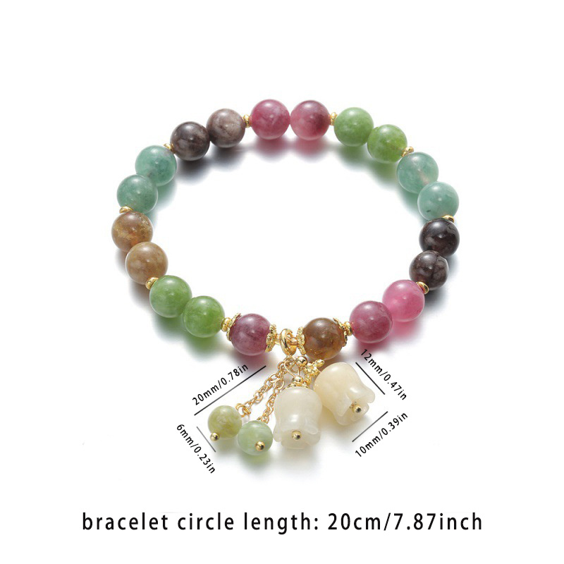 1pc Colorful Tourmaline Bracel - đánh giá và giá Ceramic Link Bracelet