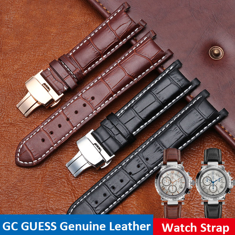 Notched Leather Watch strap 20 - đánh giá và giá Smartwatch Guess
