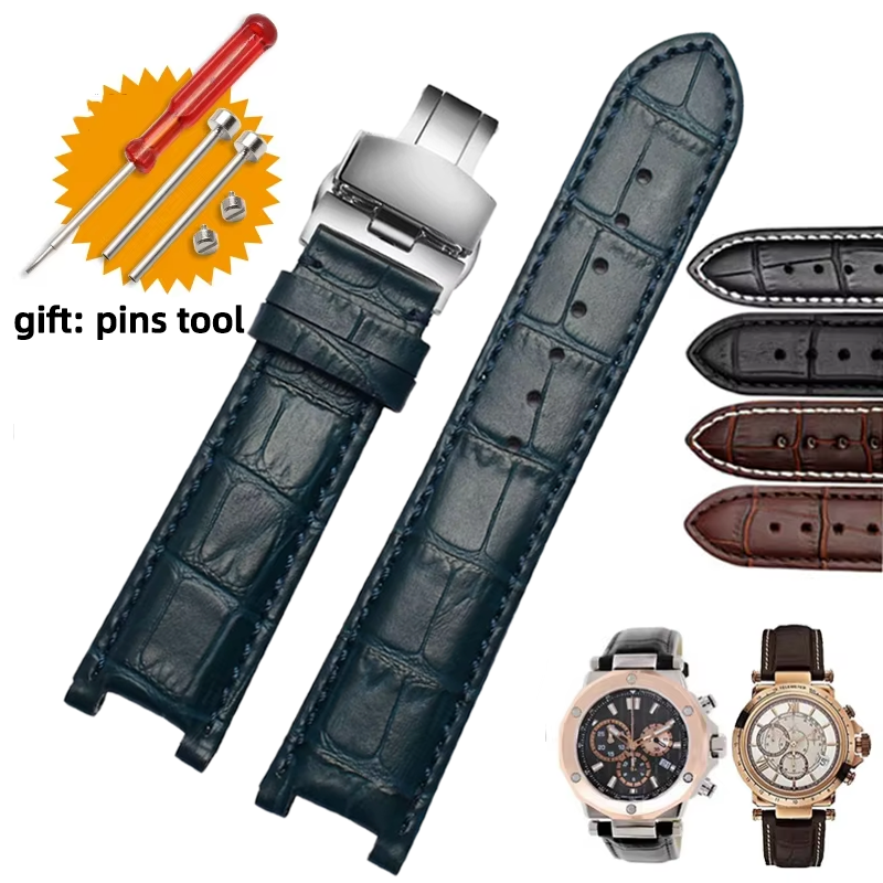 Notched Genuine Leather Watch  - đánh giá và giá Smartwatch Guess