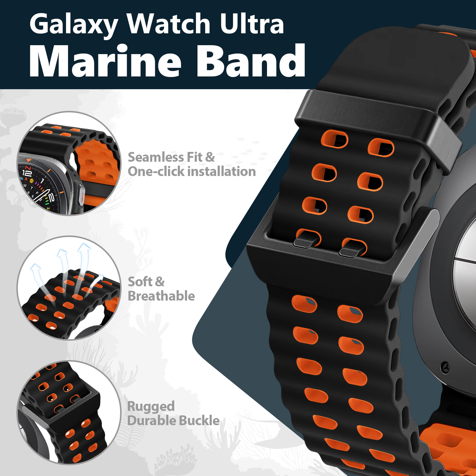 Marine Band For Samsung Galaxy - đánh giá và giá Samsung Smartwatch Ultra Accessories